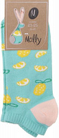 Носки женские Молли Лимон и ананас микс р. 23-25 бирюзовый 1 пар 