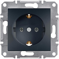 Розетка із заземленням Schneider Electric Asfora 16 А 250 В антрацит EPH2900171