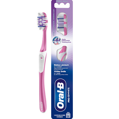 Зубная щетка Oral-B 3D White Отбеливание средней жесткости