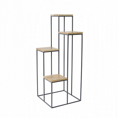 Подставка для растений Vitan Перейра натуральное дерево 40х40x102 см графит 