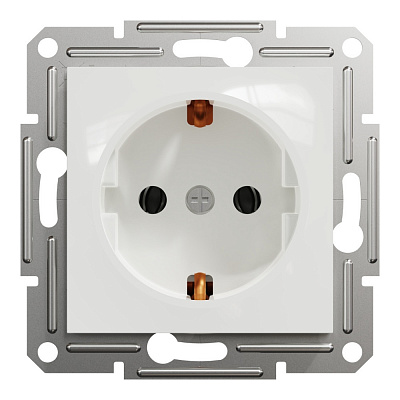 Розетка побутова із заземленням Schneider Electric Asfora IP20 білий EPH2970121