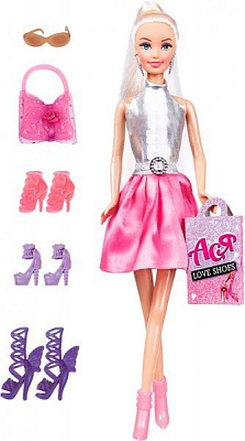 Кукла Ася блондинка с аксессуарами Люблю обувь