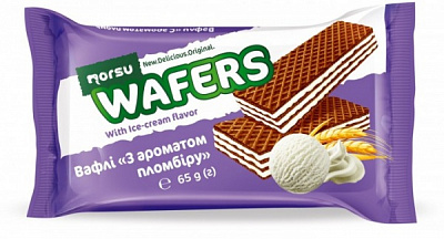 Вафлі ТМ Norsu З ароматом пломбіру 65 г
