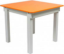 Столик Yuliana Woody 60 х 60 белый с пеналом оранжевая столешница 12013321