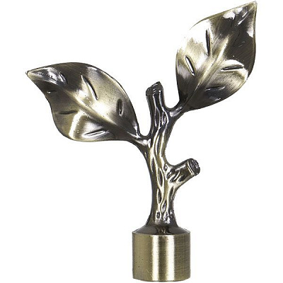 Наконечник Cardinal Лист розы наборной d19 мм антик 