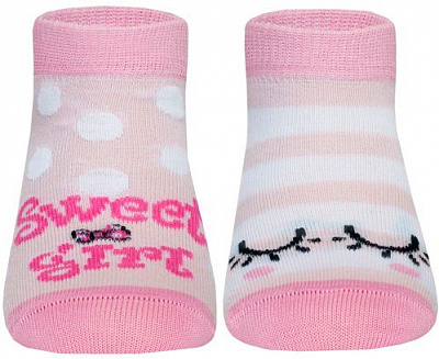 Шкарпетки дитячі Conte-Kids Tip-Top Веселі ніжки 284 17С-10СП р.14 світло-рожевий