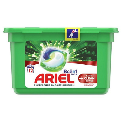 Капсулы для машинной стирки Ariel Pods Все-в-1 + Экстра OXI Effect 12 шт. 
