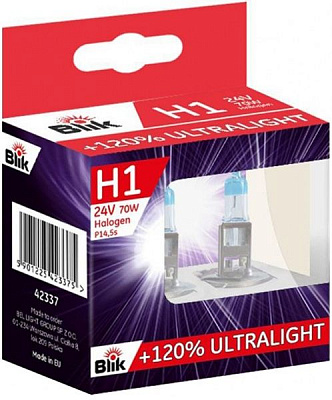 Лампа галогенна BLIK (42337) H1 P14.5s 24 В 70 Вт 2 шт