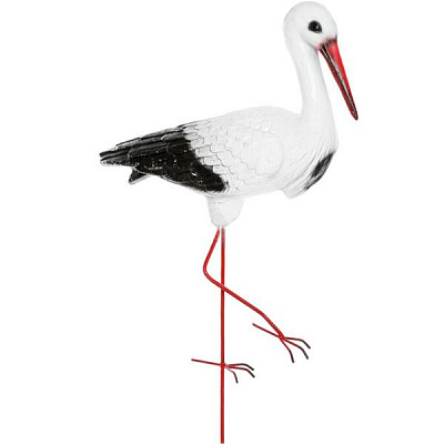 Скульптура садовая Аист на металлических лапках средний
