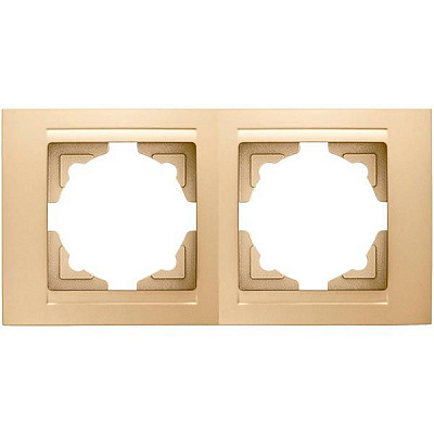 Рамка двомісна Gunsan Moderna універсальна бежевий металік MD 29 25 141