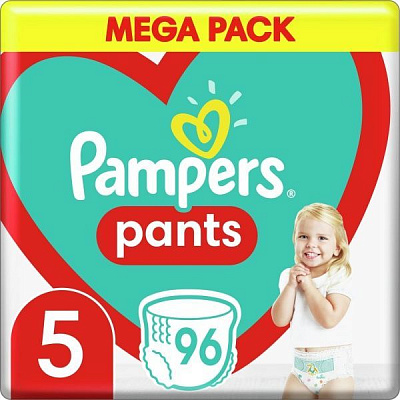 Подгузники-трусики Pampers Pants Размер 5 (12-17 кг) 96 шт.