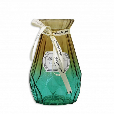 Ваза стеклянная Crystal Angela 17 см коричнево-зеленая 