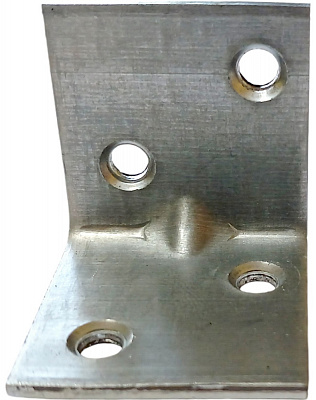 Кутник перфорований рівносторонній 30x30x30 мм 2 мм білий цинк