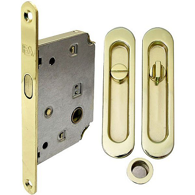 Замок врізний з ручками WC RDA SL-155 полірована латунь