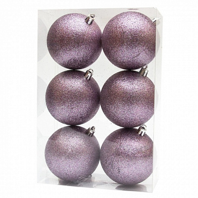 Набор елочных шаров Девилон 6 шт. 891329 лиловый