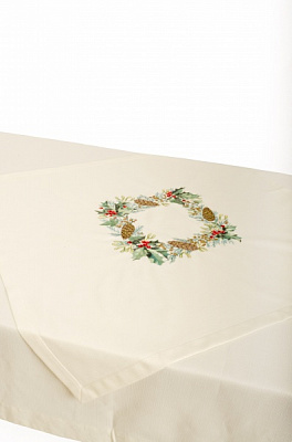 Дорожка на стол Омела 353-21/00 90x90 см бежевый 