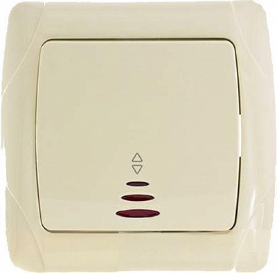 Вимикач прохідний одноклавішний Viko Carmen з підсвіткою 10 А крем 90562063