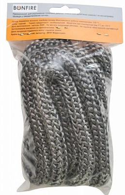 Шнур керамічний вогнетривкий BonFire 16 мм 2,5м + клей (t. 500 C)