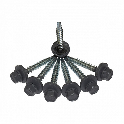 Саморез кровельный по дереву 4,8x35 мм серый графит RAL 7024