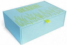Шкатулка деревянная S UA Колоски голубой 128x178x54 мм CooverBox