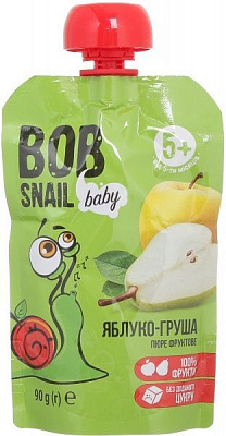 Пюре Равлик Боб Яблуко-груша пауч 90 г
