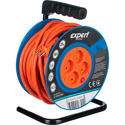 Подовжувач на котушці Expert Power ПВС 2х2,5 3,5 кВт без заземлення 4 гн. помаранчевий 20 м DG-CR4E2G25M20