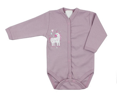 Боди для девочки Маленькие люди Единорог (однотонное) р.62 сиреневый