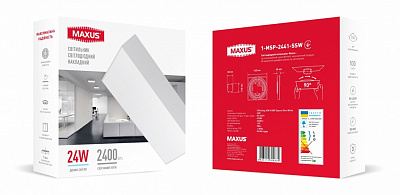 Світильник адміністративний LED Maxus 24 Вт 4100 IP40 1-MSP-2441-SSW