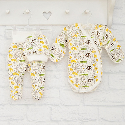 Комплект для новорожденных Blanka Животные бежевый р.62 12895 