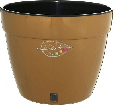 Горшок пластиковый Santino Асти круглый 9л золотистый/черный (AS4 AUR-NGR) 