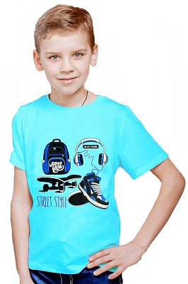 Футболка для хлопчиків KOSTA 0107-4 р.98-104 блакитний