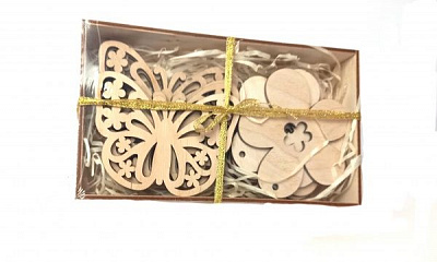 Набор из фанеры для декорирования Бабочки с цветочками Аплі-Краплі 