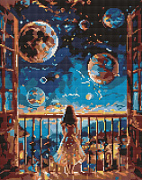 Алмазна мозаїка без підрамника Мрійлива ніч ©art_selena_ua Ideyka