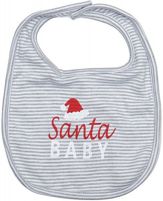 Нагрудник детский Фламинго полоска белый с серым 655-222-9 