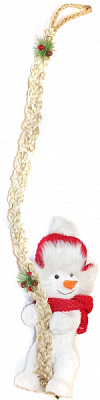 Декорация новогодняя Снеговик на канате 97х13 см EPI-F9459A-W 