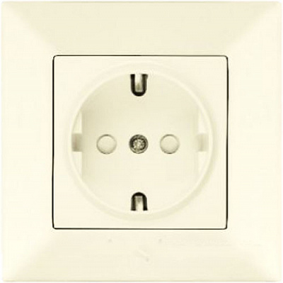 Розетка без заземлення Viko Meridian зі шторками з кришкою кремовий 90970242-WH