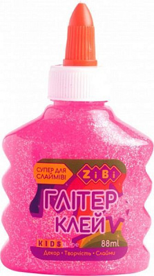 Клей ZiBi Неон Глиттер розовый прозрачный на PVA-основі ZB.6114-10