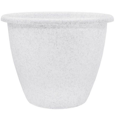 Кашпо пластикове Алеана Верона круглий 2л білий із сірим (112015)