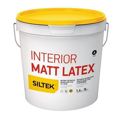 Краска латексная Siltek Interior Matt Latex База А глубокий мат белый 1,4кг 