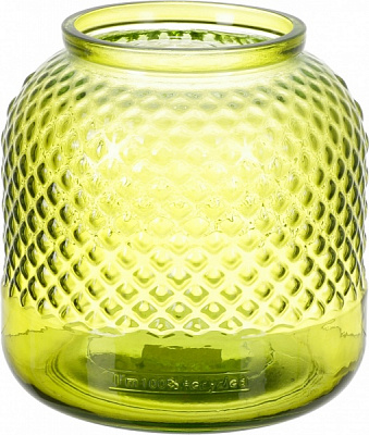 Ваза скляна San Miguel DIAMANTE 19 см зелений блиск