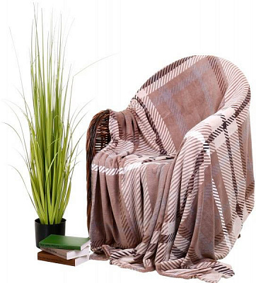 Плед микрофибра Frannel клеточка 200x220 см бежевый La Nuit 