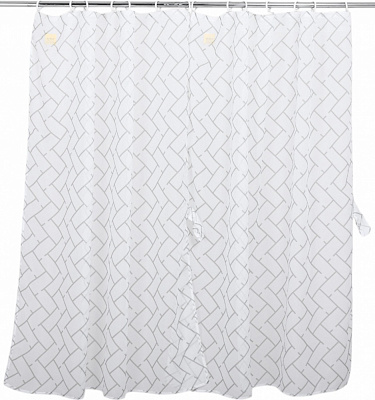 Тюль кухонная Tiles 2 шт. с прихватами белый 140х160 см La Nuit