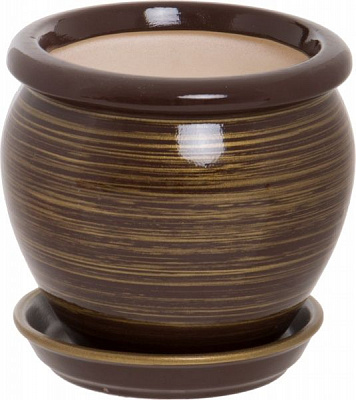 Горщик керамічний Оріана-Запоріжкераміка В'єтнам №4 глянець круглий 1,5л коричневий (011-4-124)