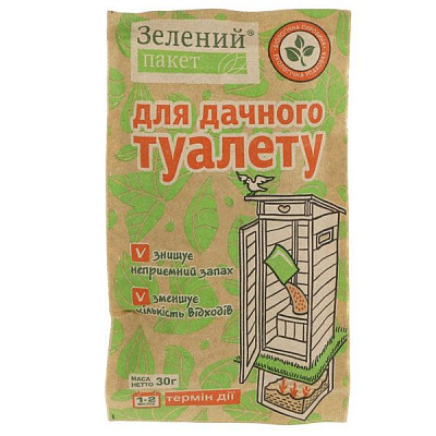 Средство Зеленый пакет для дачного туалета 30 г