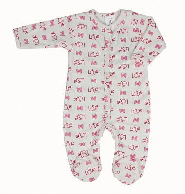 Человечек для девочки Bambinelli р.74 белый с рисунком 