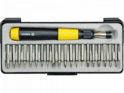 Набор бит и отвертка Vorel 22 шт. Cr-V 64370