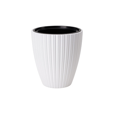 Горшок для цветов пластик Mika 25 круглый белый 8,8 л Form Plastic