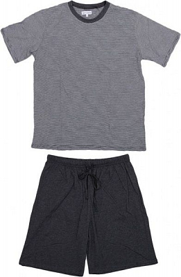 Костюм домашній чоловічий La Nuit Home Stripe р. XL сіро-чорний