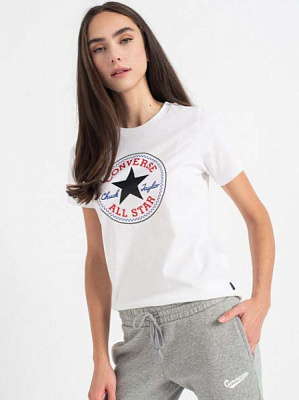 Футболка Converse Chuck Patch Classic Tee 10022560-102 р.XS белый