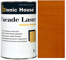 Лазурь-антисептик Bionic House Facade Lasur Масляная для деревянных фасадов Янтарь полумат 1 л 0,9 кг